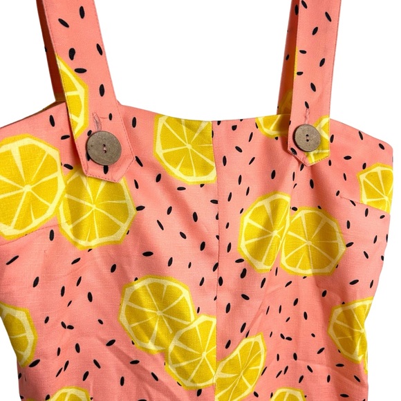 Anthropologie NEW! Lemon Shorts Overalls Romper by Hutch NWT SZXS - Picture 3 of 7